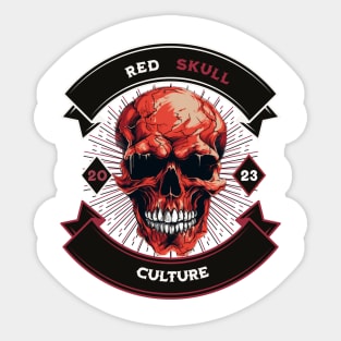 Red Skull Culture, Festival t-shirt, Unisex t-shirt, tees, men's t-shirt, women's t-shirt, summer t-shirt, trendy t-shirt, cool t-shirt Sticker